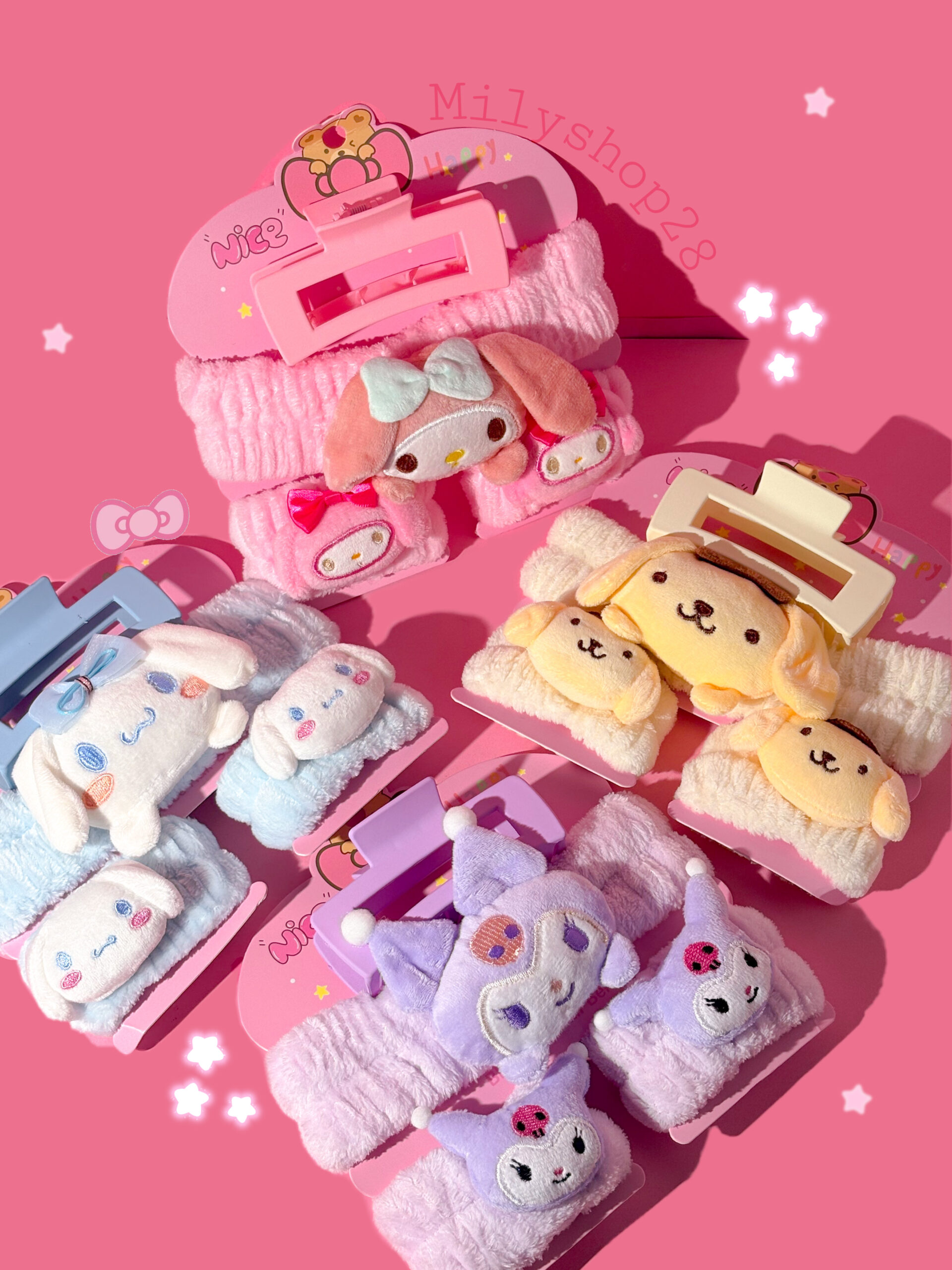 SET DE DIADEMA + MUÑEQUERAS DE SANRIO