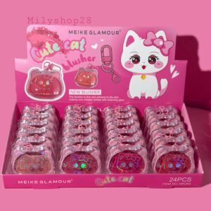 BLUSH EN FORMA DE CARA DE GATITO+LLAVERO