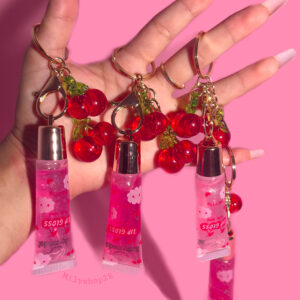 LIP GLOSS CON LLAVERO DE CEREZAS
